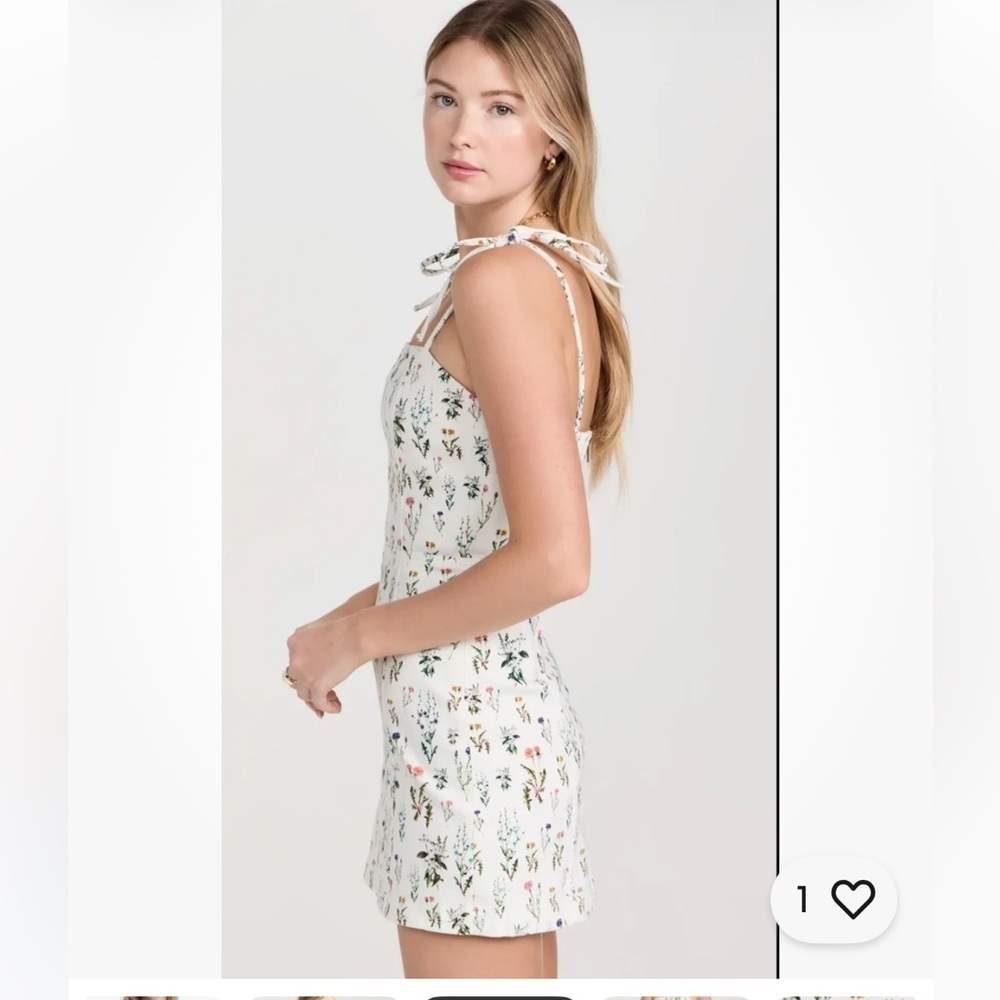 Alice + Olivia Jensen Floral Denim Spaghetti Strap Mini Dress Sz 4 - Picture 14 of 16
